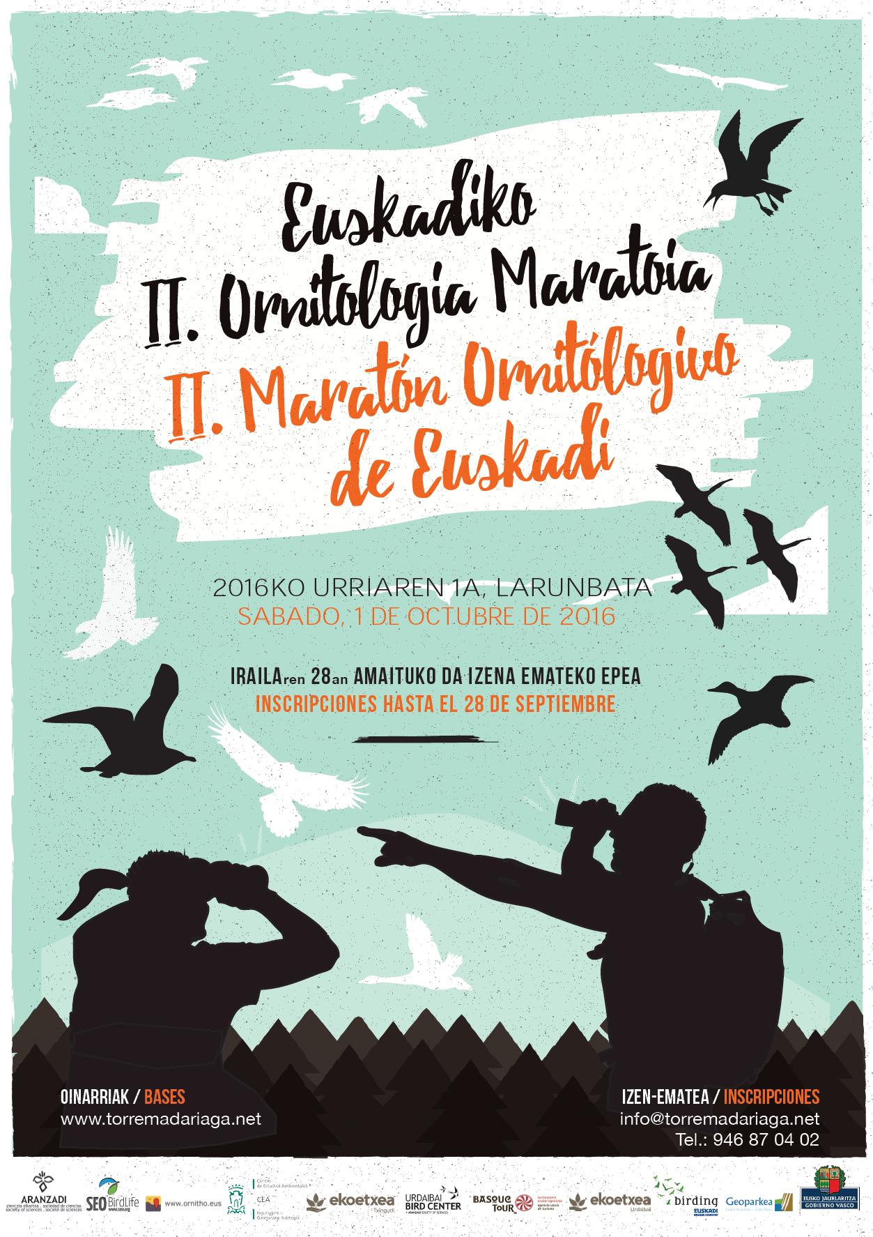 Euskadiko II. Ornitologia maratoia urriaren 1ean