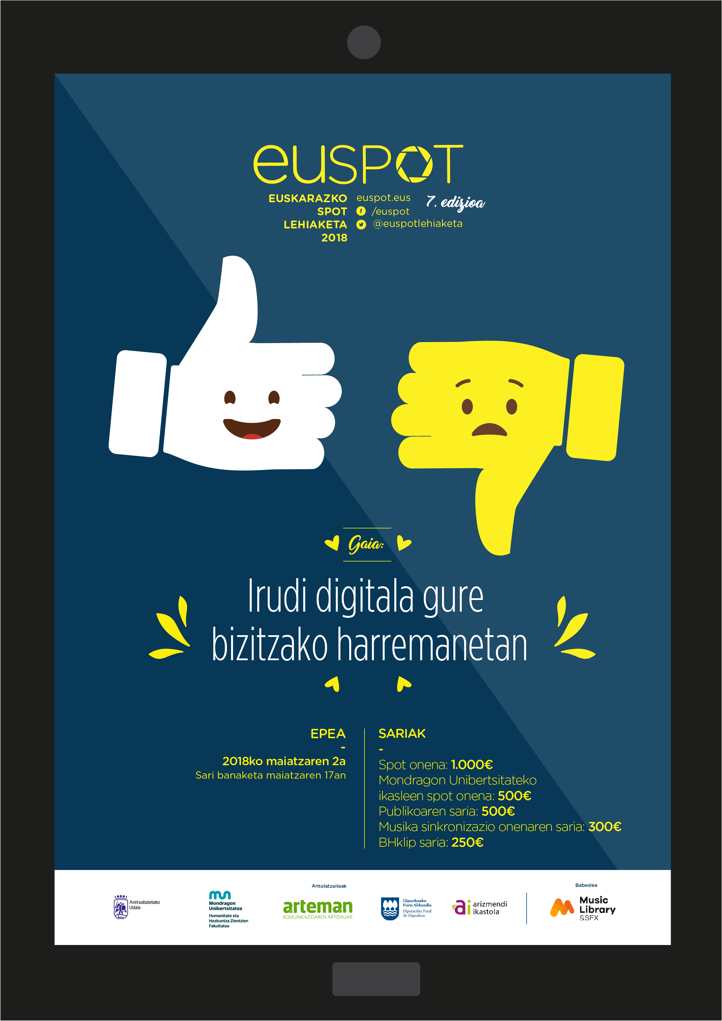 Euspot, euskarazko spot lehiaketaren 7. edizioko gaia "Irudi digitala gure bizitzako harremanetan"  izango da