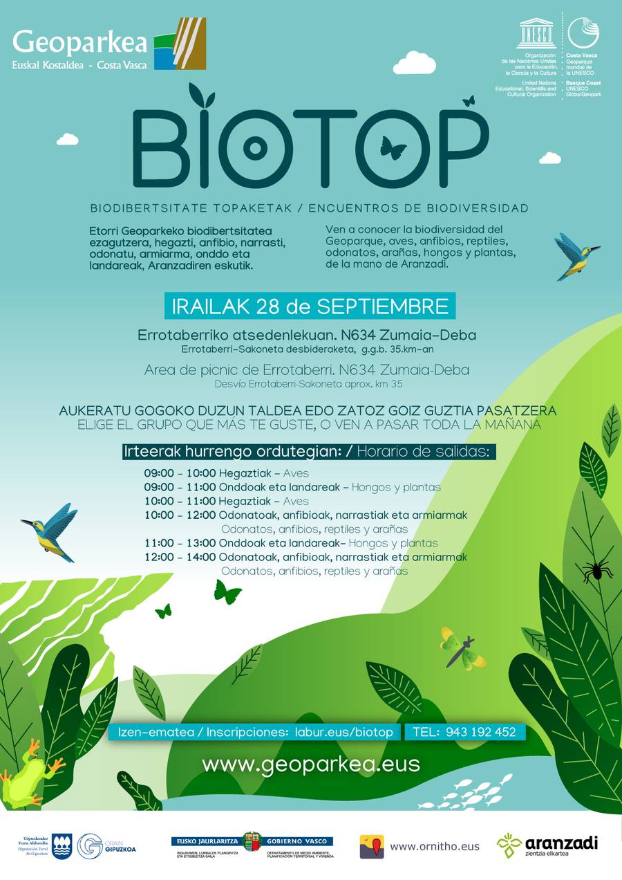 Geoparkeko biodibertsitatea ezagutzera emateko topaketa egingo da larunbatean