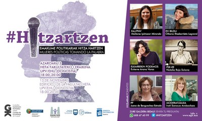 "Hitzartzen: Emakume politikariak hitza hartzen" mahai-ingurua azaroaren 13an Donostian