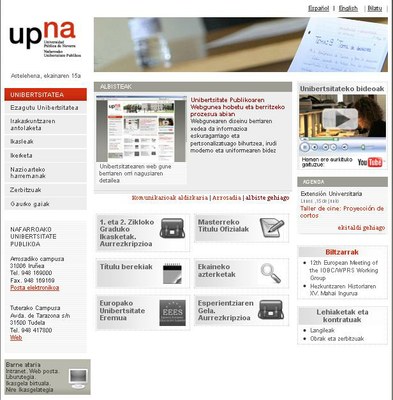 UPNA/NUPko web gunea eraberrituko dute aurten