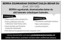 Berria egunkariak diseinatzailea behar du 