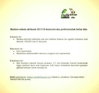 Bizilore Eskola Aktiboak 2017/2018 ikasturterako profesionalak behar ditu.