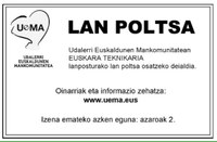 Euskara teknikari lanposturako lan poltsa osatuko du UEMAk