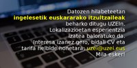 UZEIk ingelesetik euskararako itzultzaileak behar ditu